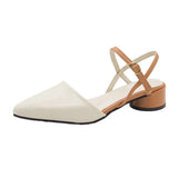 Breakj Summer New Women's Fairies Coarse Heel One-Word With The Back Of The Air Cool Evening Shoes Single