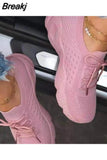 Women Sneakers Shoes 2023 Fashion Lace Up Platform Shoes Size 43 Mesh Casual Sports Shoes Woman Vulcanize Shoes Zapatillas