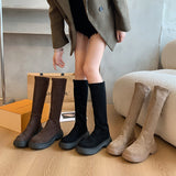 Long Boots 2025 Autumn And Winter New But Knee Boots Retro High Boots Plus Velvet Elastic Knight