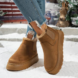 Breakj Velvet Round Head Jacket Cotton Boots 2025 Autumn And Winter New Large-Size Thick Snow Boots Women's