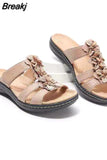 Sandals Women 2023 New Flower Wedge Platform Orthopedics Shoes Retro Rome Casual Comfortable Peep Toe Sandalias De