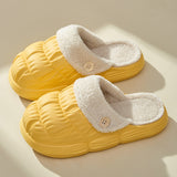 Breakj Fur Couple Cotton Slippers Women Wear Detachable Warm Waterproof And Velvet Indoors