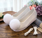 Breakj Shoes, Hanfu Shoes Ancient Style Ancient Costume Flat National Style Pure Color Lovely Girl Bright Cloth