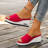 Breakj And Summer New Fish Mouth Slope And Slippers Women Wear Fashion Leisure Flip-Flops To Drag Large Size Women's