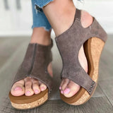 Breakj Summer New Large-Size Lady Thick Bottom Heel Sandals Heel Magic Stick Comfortable And