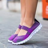 Sneakers 2020 New Fashion Breathable Weaving Casual Shoes Woman Comfortable Flats Sneakers Women Shoes Zapatos De