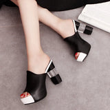 Breakj Mouth High Heel Cool Slippers Women's Summer 2023 New Outdoor Thick-Heeled Thick-Soled Sandals Fashion Women's
