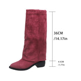 Breakj And Cowboy Boots 2025 New Autumn And Winter Large-Size High-Tube Trouser