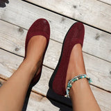 Women's Flats Shoes Spring and Autumn New Fashion Round Toe Shallow Shoes Comfortable Breathable Mesh Casual Barefoot