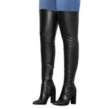Breakj And Winter New Sexy Pointy Side Zipper High Coarse And Large Size Over Knee Boots