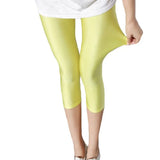 Sexy Solid Candy Neon Leggings Spandex Women's Capris Stretched Jeggings Dancing Pant Fitness