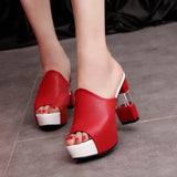 Breakj Mouth High Heel Cool Slippers Women's Summer 2023 New Outdoor Thick-Heeled Thick-Soled Sandals Fashion Women's