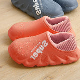 Waterproof Non-Slip Home Slippers Men Cotton Shoe EVA Slippers Winter Warm Indoor Ladies Soft Couples Platform Shoes