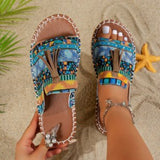 Breakj Bohemian Beach Women's Shoes In The Summer Of 2025 43-Yard Wish Large-Size Flat-Bottomed Slippers For