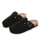 Breakj Slippers Female Couple Softwood Tug Wish Large Size Roman Shoes Casual Half-Dragging Lazy Shoes