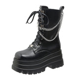 Breakj Martin Boots Women 2025 Autumn/Winter New Fashion Pine Paste Bottom Chain