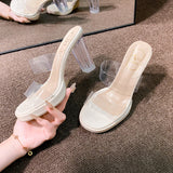 Breakj Slippers Women 2025 Summer New Word With PVC Wearing Fashion Crystal And Slippers