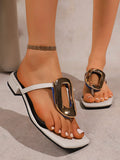 Breakj Summer New Large-Size Flip-Flop Comfortable Low-Heeme Outside Wearing Beach Cool Slippers