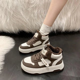 Breakj Shoes Women Plus Velvet Warm Thick-Soled Shoes 2025 Winter New Korean Version Of Casual Sports Shoes