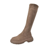 Long Boots 2025 Autumn And Winter New But Knee Boots Retro High Boots Plus Velvet Elastic Knight
