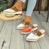 Breakj Bleed-Up Head Behind The Empty Sandals Slope And Light Hemp Rope Clasp Women's Shoes Thick-Soled Cool