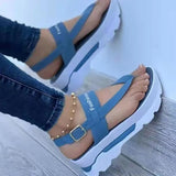 Summer Plus Size Wedge Clip Toe Buckle Sandals Women's African Station New Wear Roman