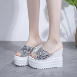 Wedges High Heels Slippers Leisure Summer Sandal Woman Shoes Women Platform Mules Slippers Slip on Outside