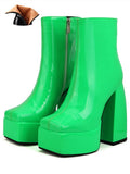 High Quality Winter Bare Boots Zipper Square Toe Chunky Heel Fashion Boots Size 43 Winter Boots Women Platform Boots