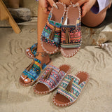 Breakj Bohemian Beach Women's Shoes In The Summer Of 2025 43-Yard Wish Large-Size Flat-Bottomed Slippers For