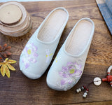 Breakj Single Slippers / Woolen Cotton Slippers Hanfu Shoes Women Embroidered Cloth Shoes Woolen Cotton