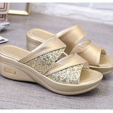 Breakj Large-Size 43 Sandals Women's Summer Wear A New Thick-Sed Loose Cake Fish Mouth Cool Slippers Women's Mother