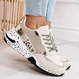 Breakj Large-Size Single Shoes Autumn New Thick-Edged Slid Laced Old Dad Shoes Casual Sports Women's