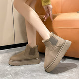 Breakj Autumn And Winter New Women's Thick Snow Boots Cotton Shoes Warm Plus Velvet Round Head Jacket Cotton Boots