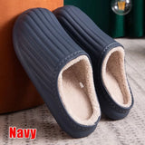 Waterproof Non-Slip Home Slippers Men Cotton Shoe EVA Slippers Winter Warm Indoor Ladies Soft Couples Platform Shoes