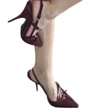High Heel Sandals Female 2024 Summer New Fairy Wind A Word Buckle Fine Heel Fashion Casual Bun