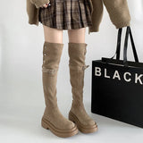 Breakj Version Of The Leisure Thick-Bottomed Long-Sleeve Boots Children's Sleeve Cylindrical Head 2025 Autumn And Winter New Thick Knee-Heeling Knight