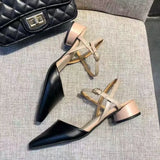 Breakj Summer New Women's Fairies Coarse Heel One-Word With The Back Of The Air Cool Evening Shoes Single