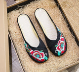 Breakj Summer Color Embroidery Leisure Walk Embroidered Cloth Shoes Women's Cloth