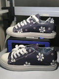 Shoes for Women 2022 Retro Floral Print Canva Shoes Female Fashion Student Spring Flat Lace-up Sneakers Casual Shoes