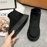 Breakj Autumn And Winter New Women's Thick Snow Boots Cotton Shoes Warm Plus Velvet Round Head Jacket Cotton Boots