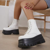 Women's Thick-Bottom Boots 2025 Autumn And Winter New British Style Martin Boots With High-Pine Cake Bottom Short Boots