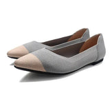 Polyester Shoes Women Spring Flats Pointy Toe Ballerinas Ladies Stretch Knitted Loafers Femme Daily Dress