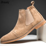 Quality Men's Boots Suede Leather Autumn Men Shoes Slip On Rubber Ankle Boots Cofortable Man Chelsea Boots Large Size