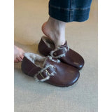 Breakj Plus Thicken Shoes With A Foot Pedal To Keep Warm Happy Shoes Flat Hair Wool Cotton