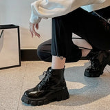Bottom Martin Boots Female 2023 New Increased Thick Bottom Round Head British Wind College Style Women's Ankle