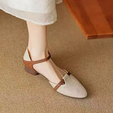 Breakj Sandals 2025 New Baotou Sandals With High Heel Hollow Sandals Women's Round