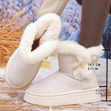 Breakj Velvet Thick Snow Boots One Foot Pedal 2025 New Thick-Soled Fur Mouth Warm Large Cotton
