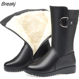 High Quality Knee High Women Genuine Winter Boots Comfortable Warm Women's Long Boots Shoes Snow