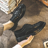 Breakj Men's Shoes British Korean Version Suit Trend Wedding Gift Business Dress Casual Leather Shoes