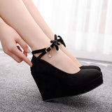 Breakj Version Of Large-Size Shoes Heel With A Shallow Mouth With Round Head Red Wedding Shoes High Heel Single Shoes Waterproof Women's